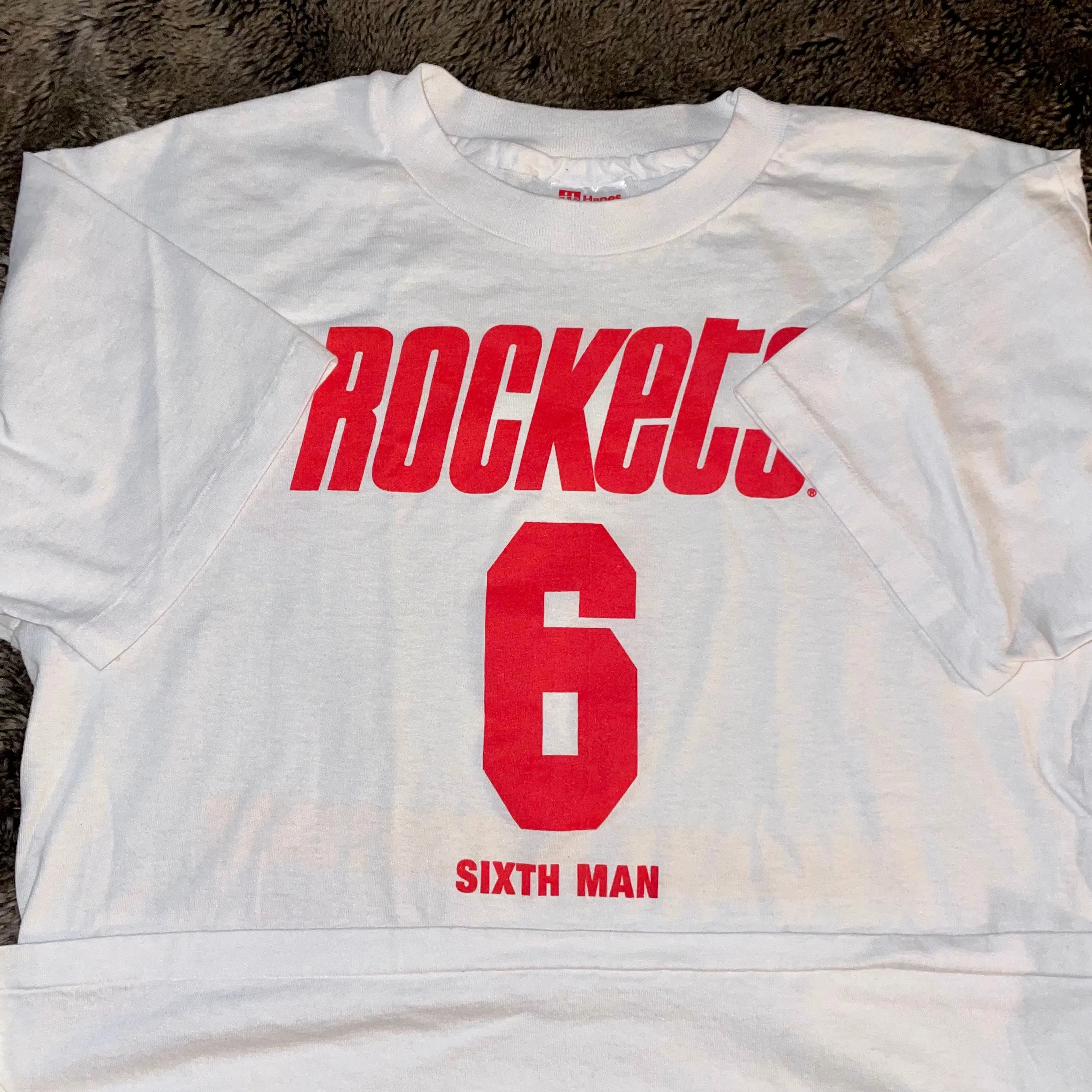 1990s Houston Rockets Mattress Mack "6th Man" Tee (White)