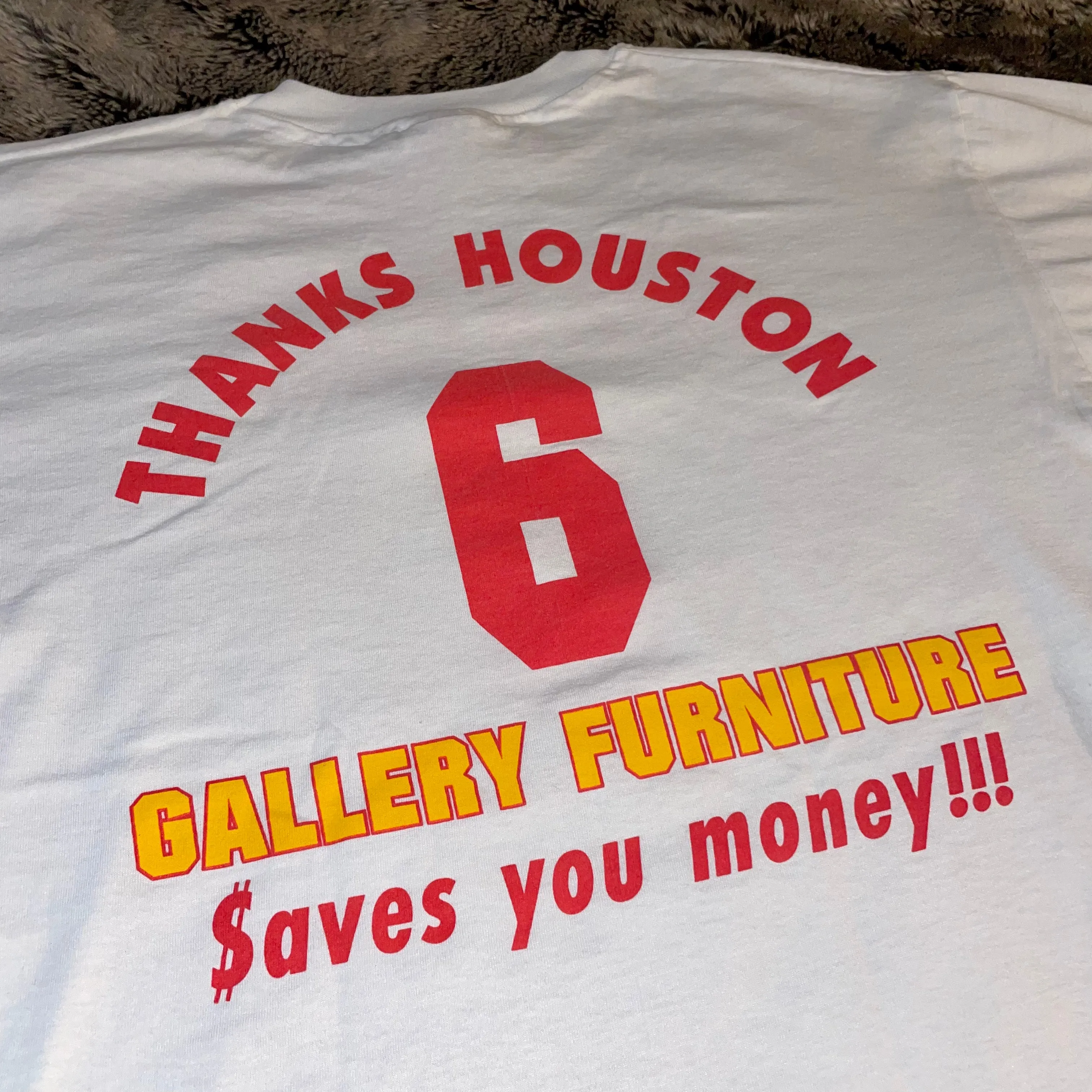 1990s Houston Rockets Mattress Mack "6th Man" Tee (White)