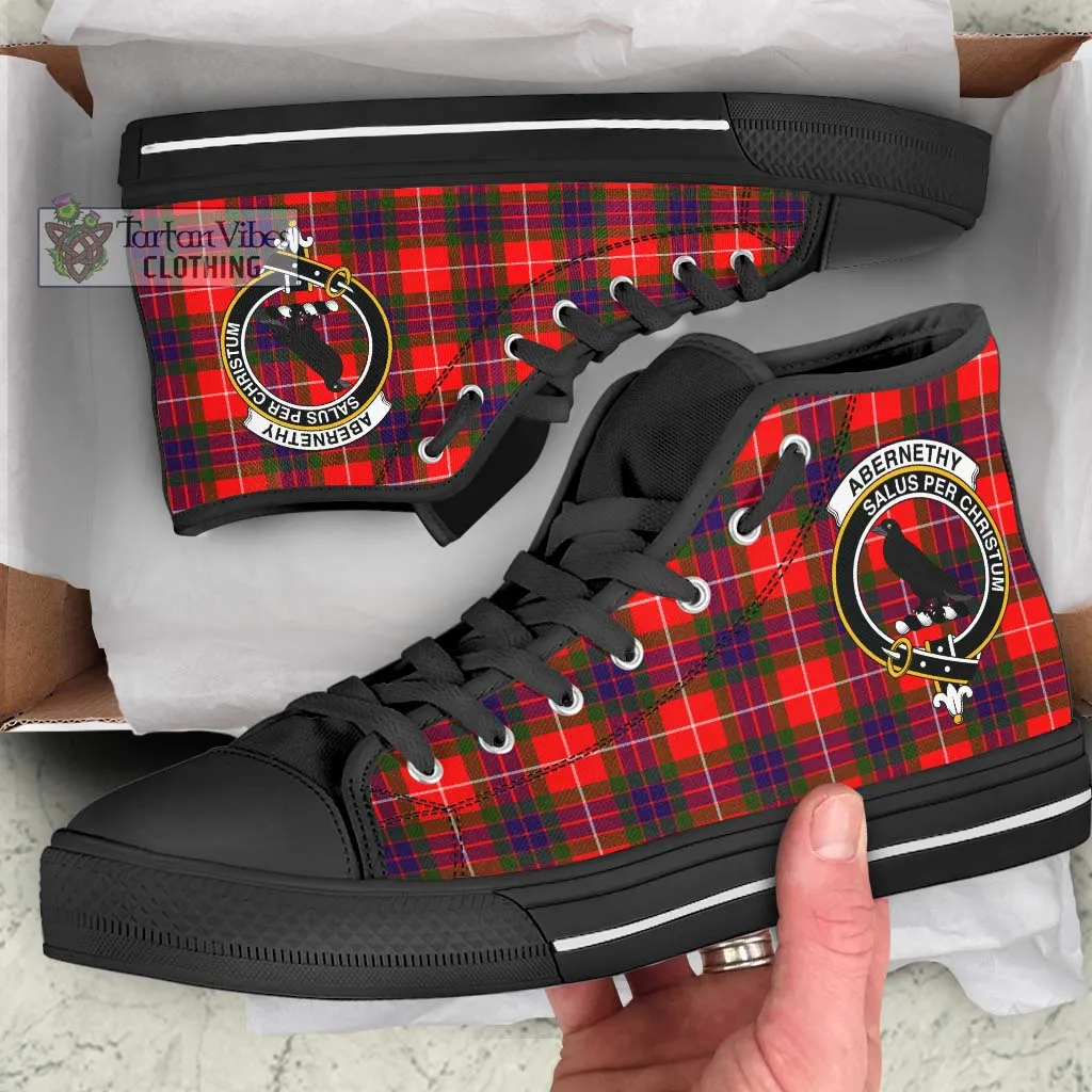 Abernethy Tartan High Top Shoes with Family Crest