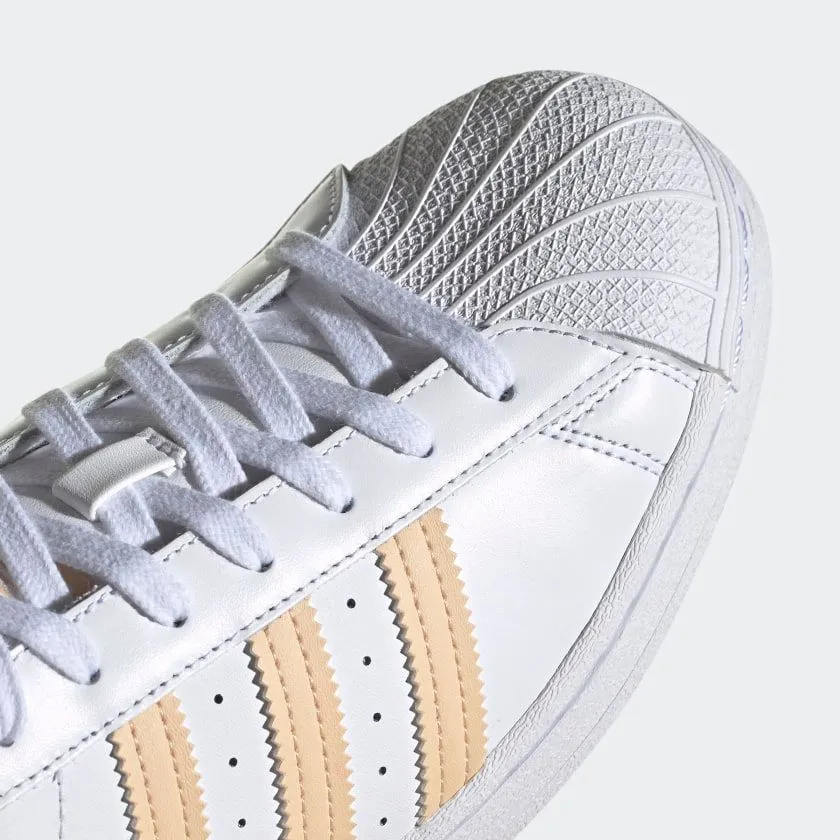 Adidas Men's Superstar Shoes - Cloud White / Glow Orange / Glow Pink