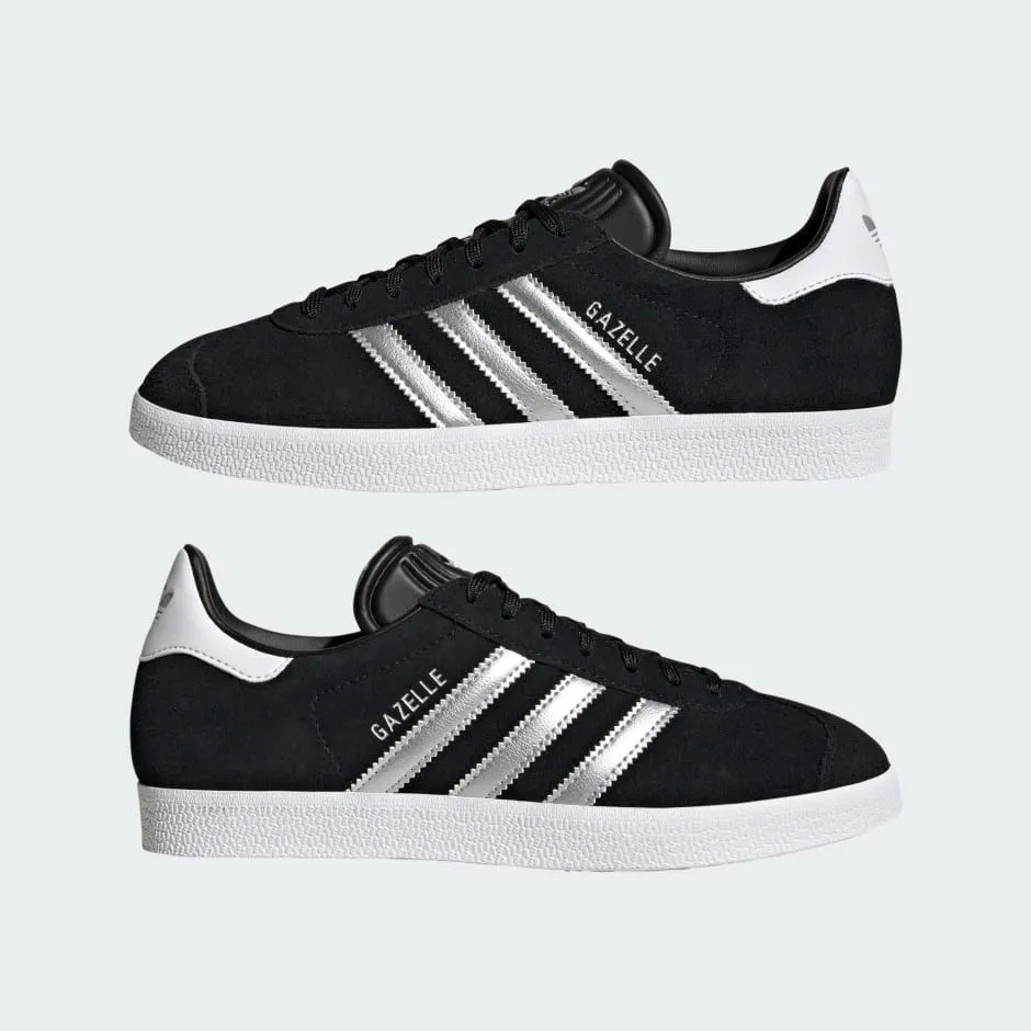 Adidas Women's Gazelle Shoes -  Core Black / Silver Metallic