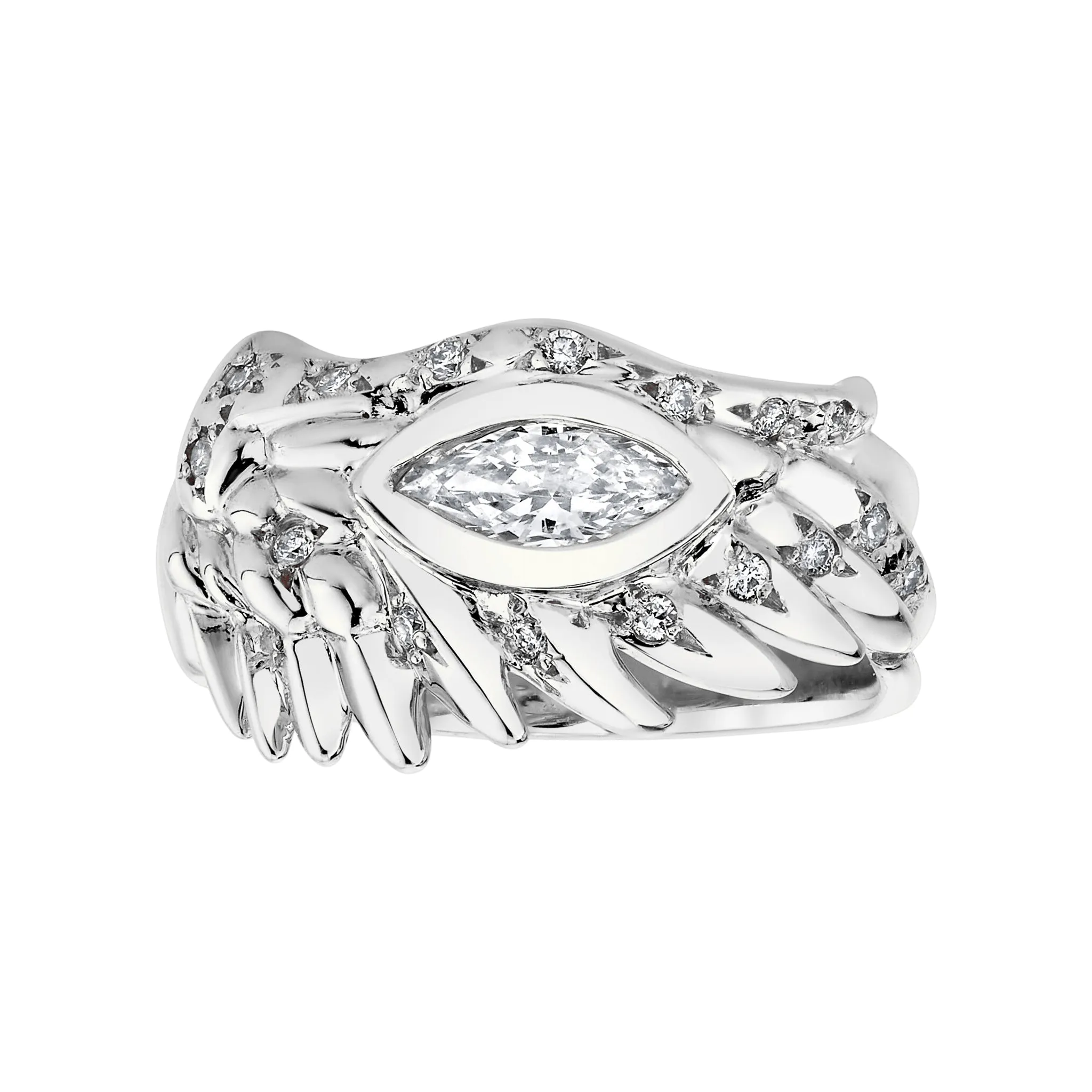 Angel Eye Sprinkled Diamond Wing Ring