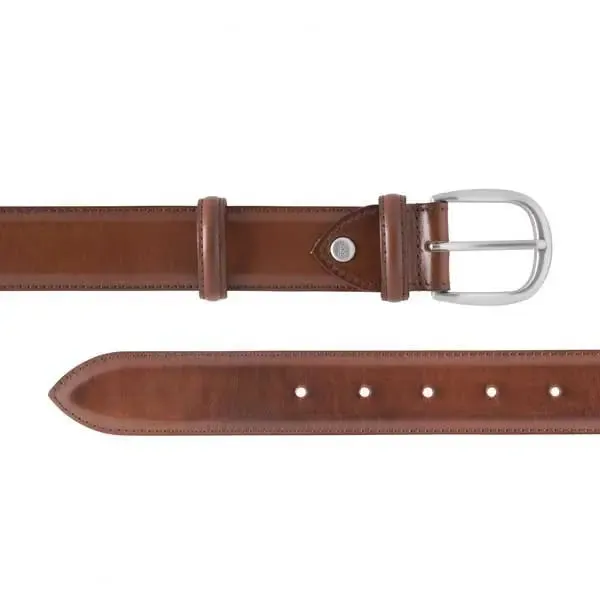 BARKER Belt - Mens Leather Plain - Walnut Calf