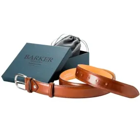 BARKER Belt - Mens Leather Plain - Walnut Calf