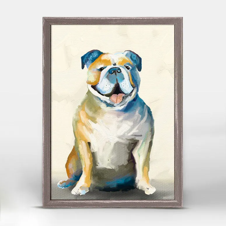 Best Friend - Bulldog On Cream Mini Framed Canvas