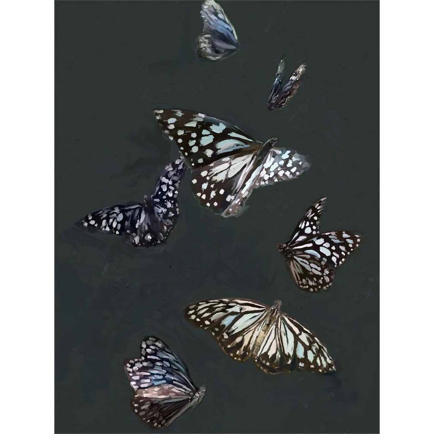 Blue Tiger Butterflies Canvas Wall Art