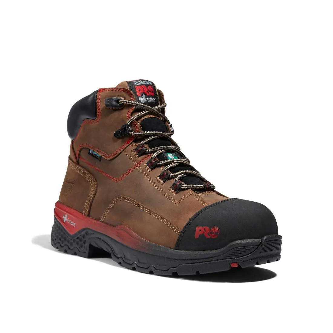 Booshog 6 Inch Composite-Toe Waterproof PR Work Boot Red Brown