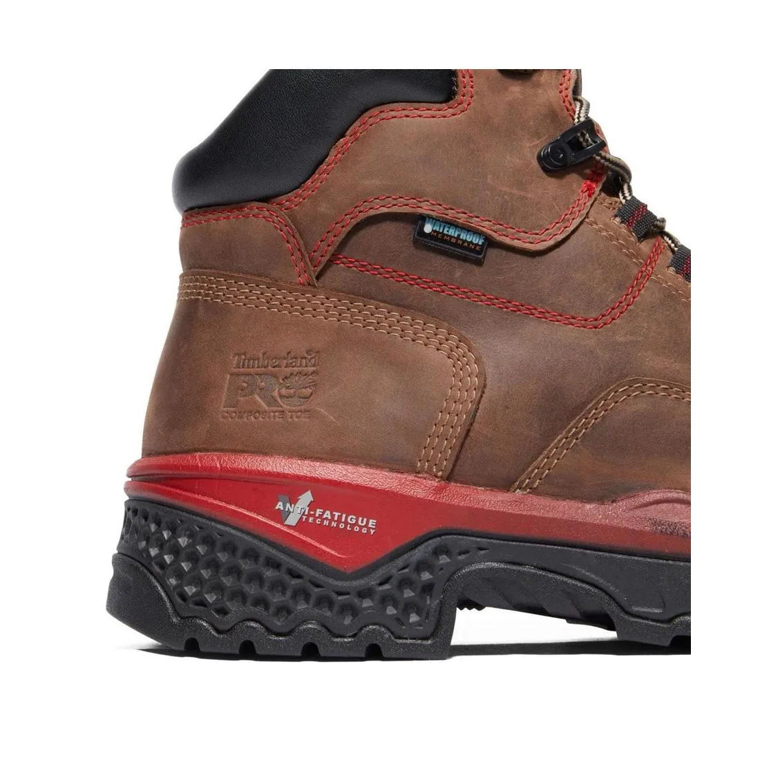 Booshog 6 Inch Composite-Toe Waterproof PR Work Boot Red Brown