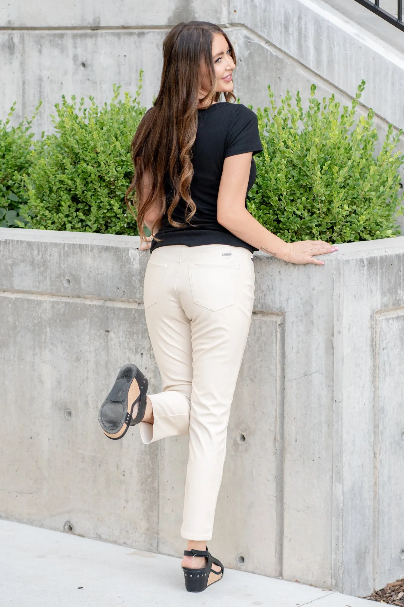 Charlotte High Rise Skinny Straight Pleater Pants