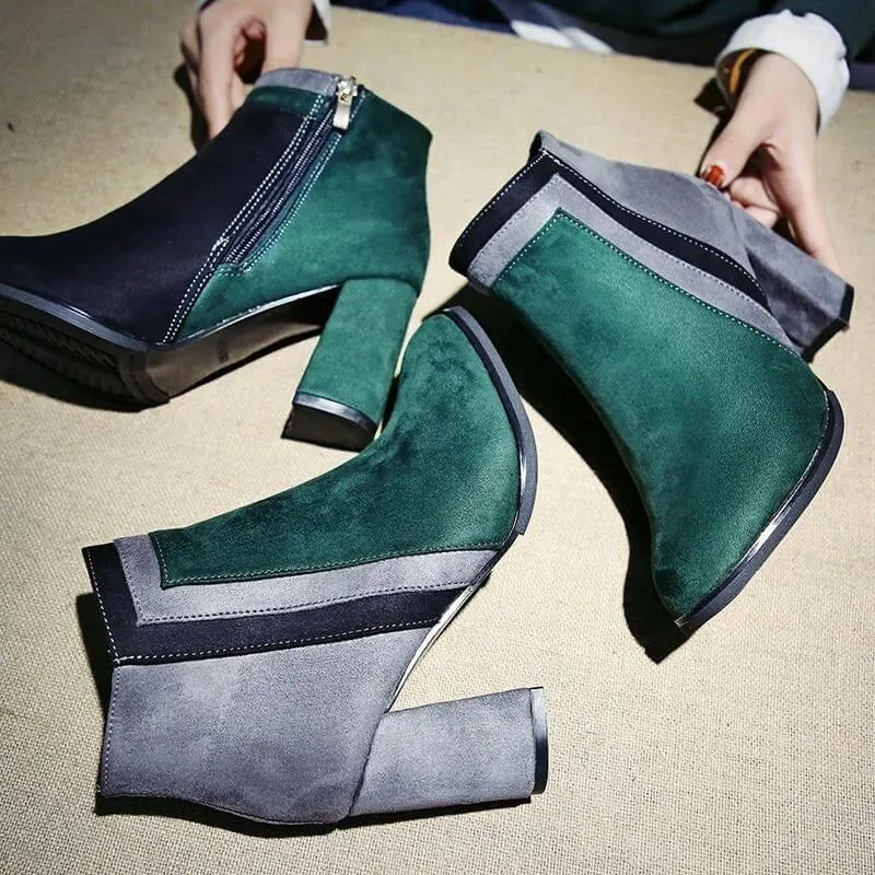 Chelsea English Modern Thick High Heels Women Boots