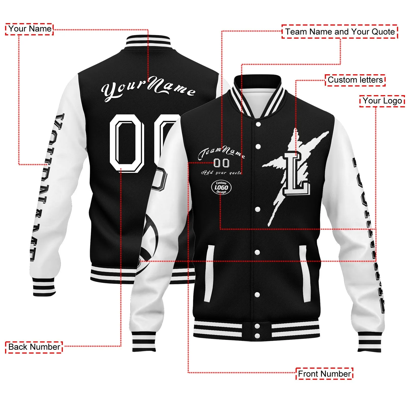 Custom Black White Gray Las Vegas Jacket and Sports Shoes Combo Offer Personalized Combo ZH-D020294-20