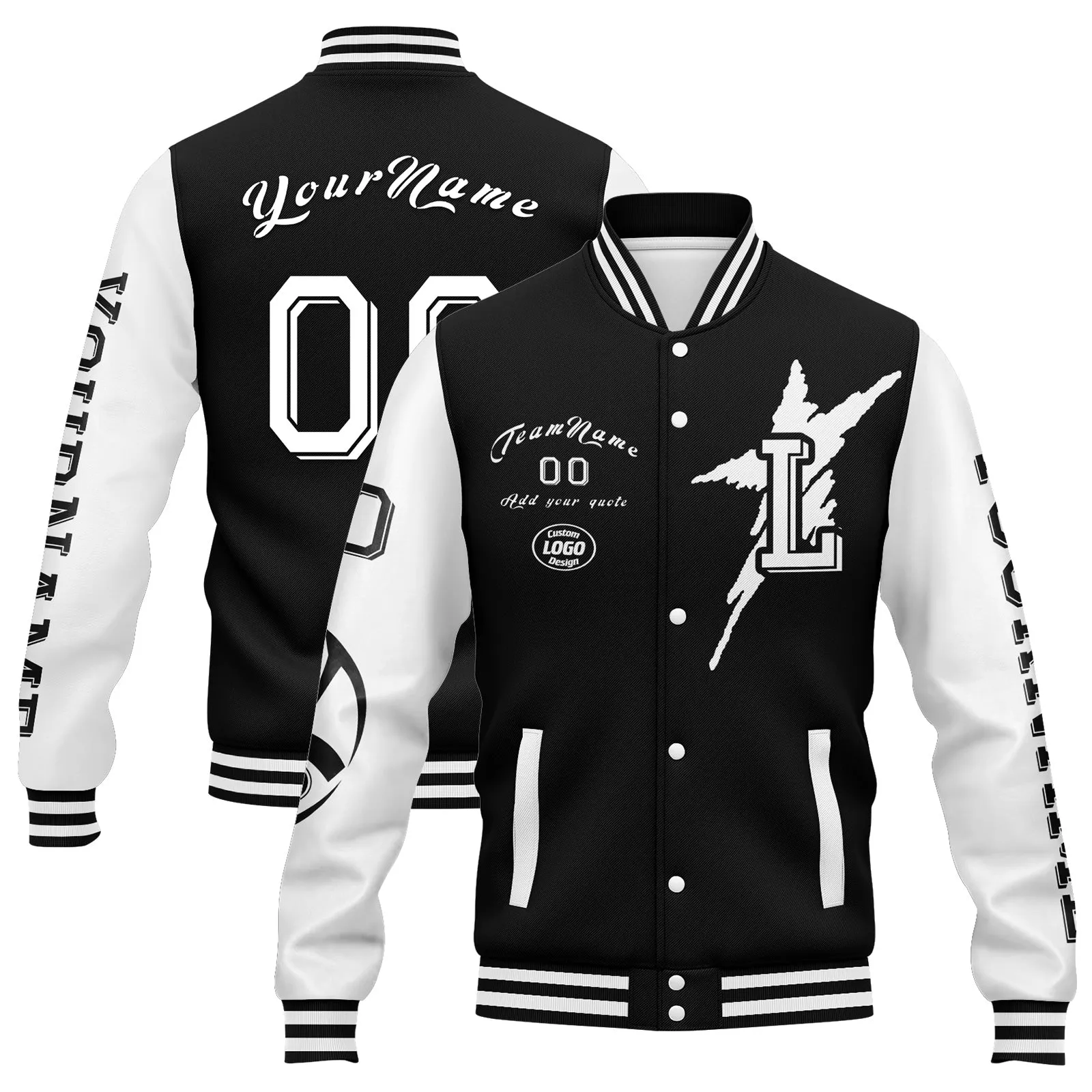 Custom Black White Gray Las Vegas Jacket and Sports Shoes Combo Offer Personalized Combo ZH-D020294-20