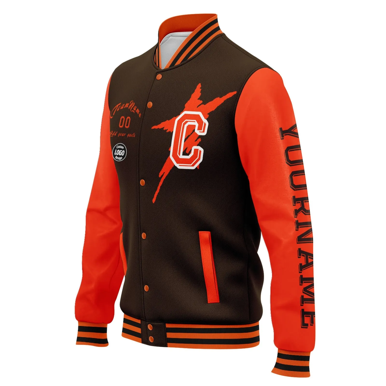 Custom Brown Orange Cleveland Jacket and Sports Shoes Combo Offer Personalized Combo ZH-D020294-8