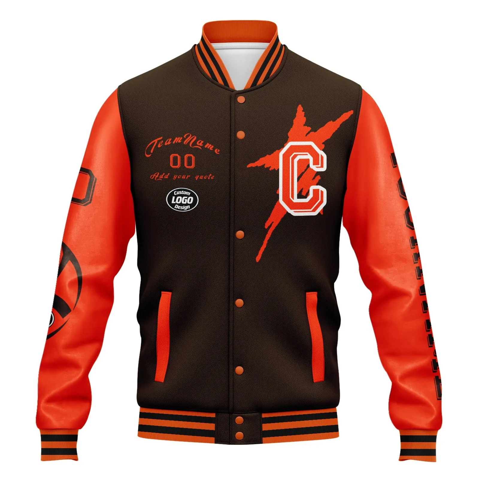 Custom Brown Orange Cleveland Jacket and Sports Shoes Combo Offer Personalized Combo ZH-D020294-8