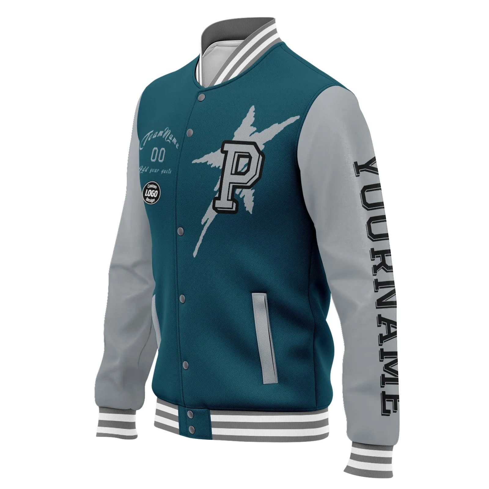 Custom Green Gray Black Philadelphia Jacket and Sports Shoes Combo Offer Personalized Combo ZH-D020294-23