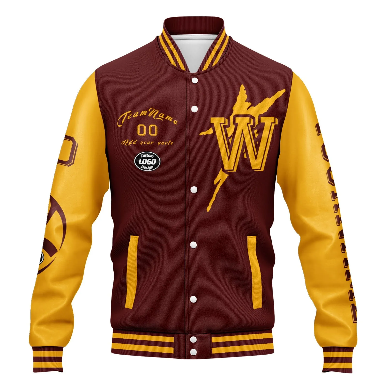 Custom Red Yellow Washington Jacket and Sports Shoes Combo Offer Personalized Combo ZH-D020294-31