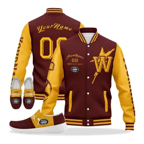 Custom Red Yellow Washington Jacket and Sports Shoes Combo Offer Personalized Combo ZH-D020294-31