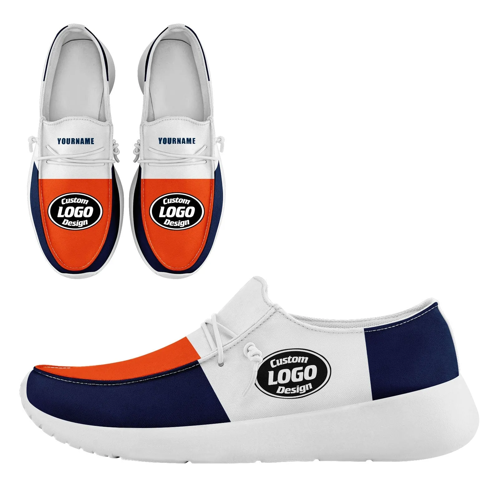 Custom White Orange Blue Denver Jacket and Sports Shoes Combo Offer Personalized Combo ZH-D020294-10