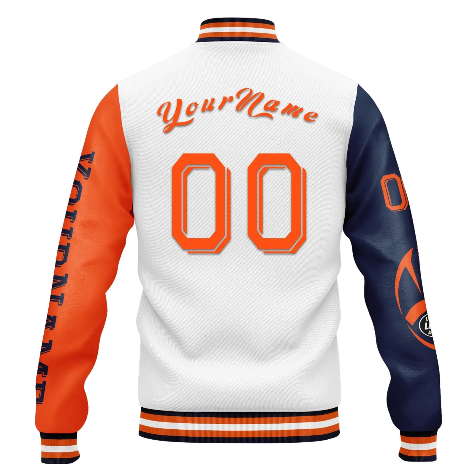 Custom White Orange Blue Denver Jacket and Sports Shoes Combo Offer Personalized Combo ZH-D020294-10