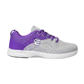 ELITE Women's Comfort Lace Up Grey/Violet Bowling Shoes