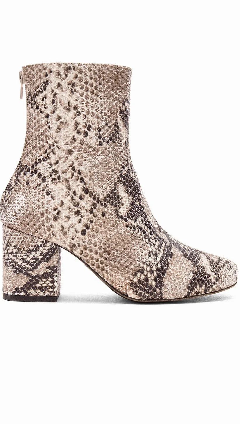 Free People Cecile Ankle Boots Taupe Snake