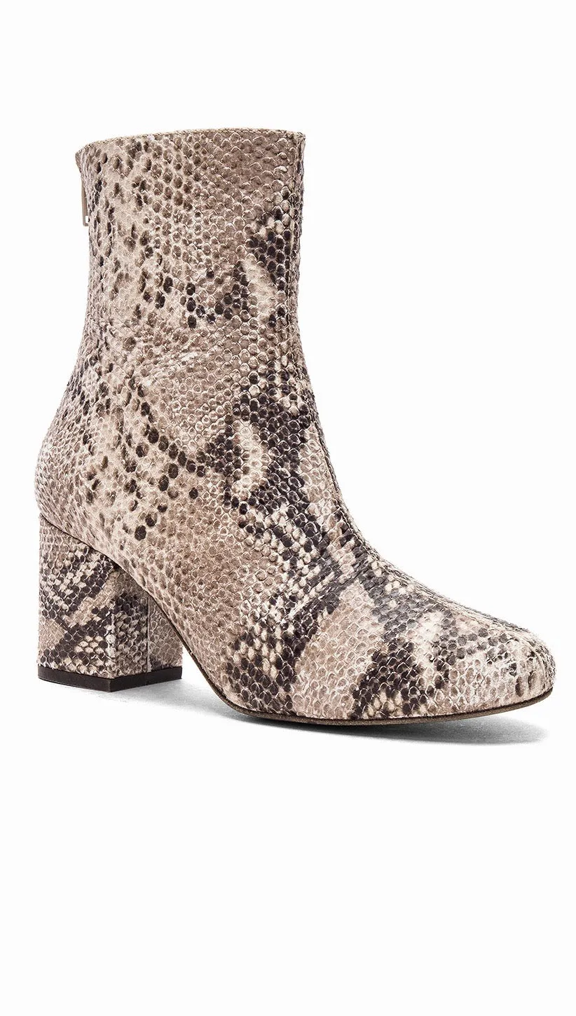 Free People Cecile Ankle Boots Taupe Snake