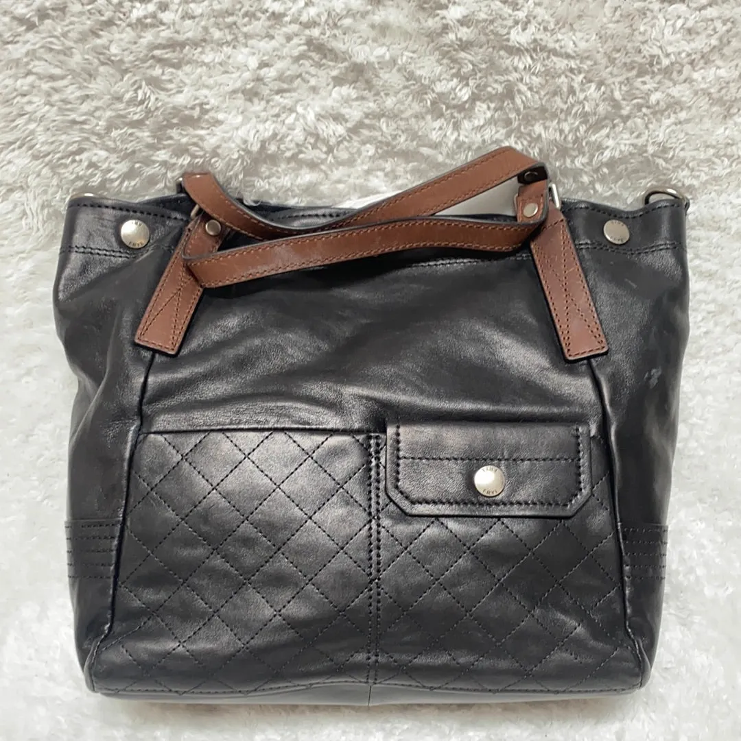 Frye Leather Samantha Quilted Shoulder Bag, Black