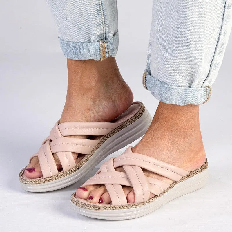 Hush Puppies Bellatrix Leather Mule Sandal - Pink