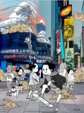 Japan x Times Square 18x24 Giclee Print by Shishidomia