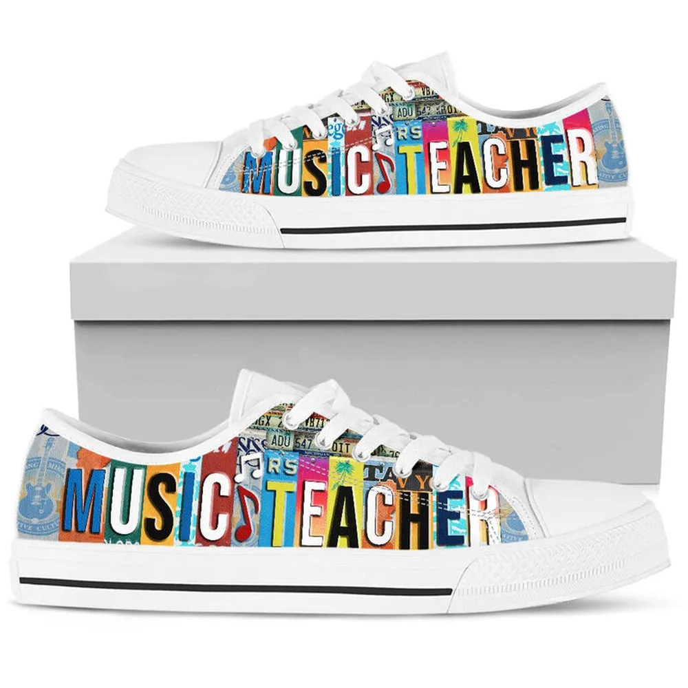 Music Teacher Shoes Shoes License Plate Shoes for Mens, Teacher Shoes, Low Top Sneakers