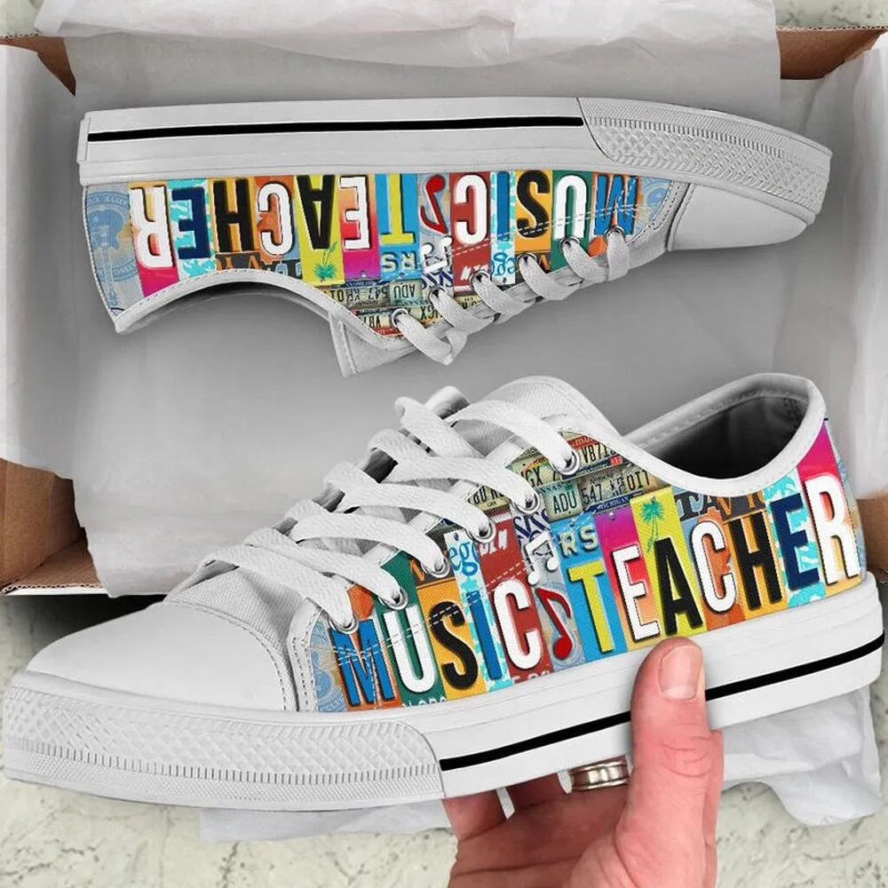 Music Teacher Shoes Shoes License Plate Shoes for Mens, Teacher Shoes, Low Top Sneakers