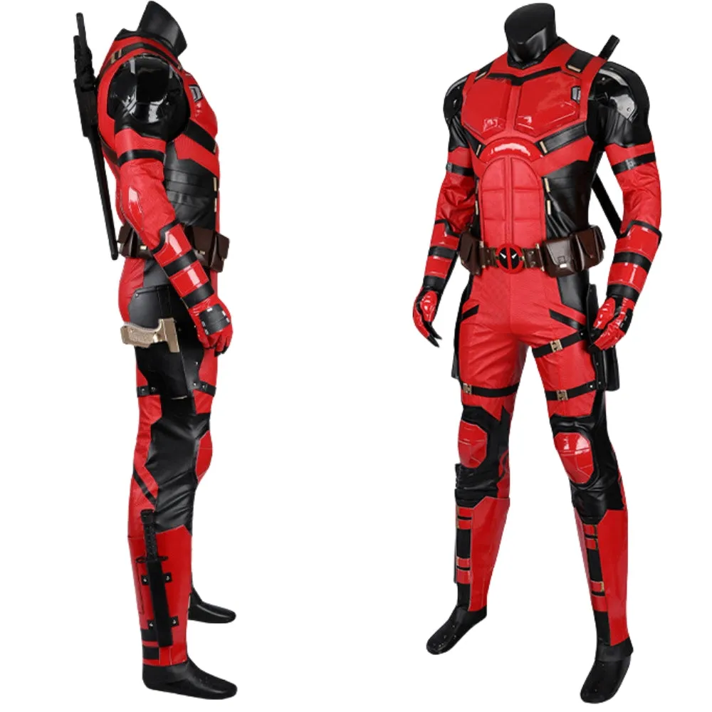 【New Arrival】Xcoser Deadpool3 Wade Wilson Bright Red Full Suit Cosplay Costume