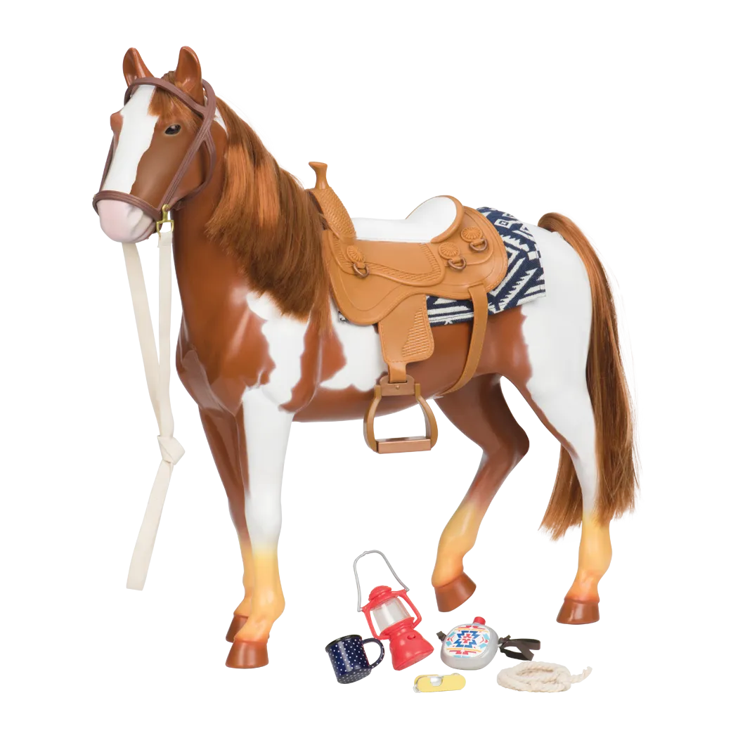 Our Generation 20 Inch (50cm) Pinto Horse Trail Riding Horse