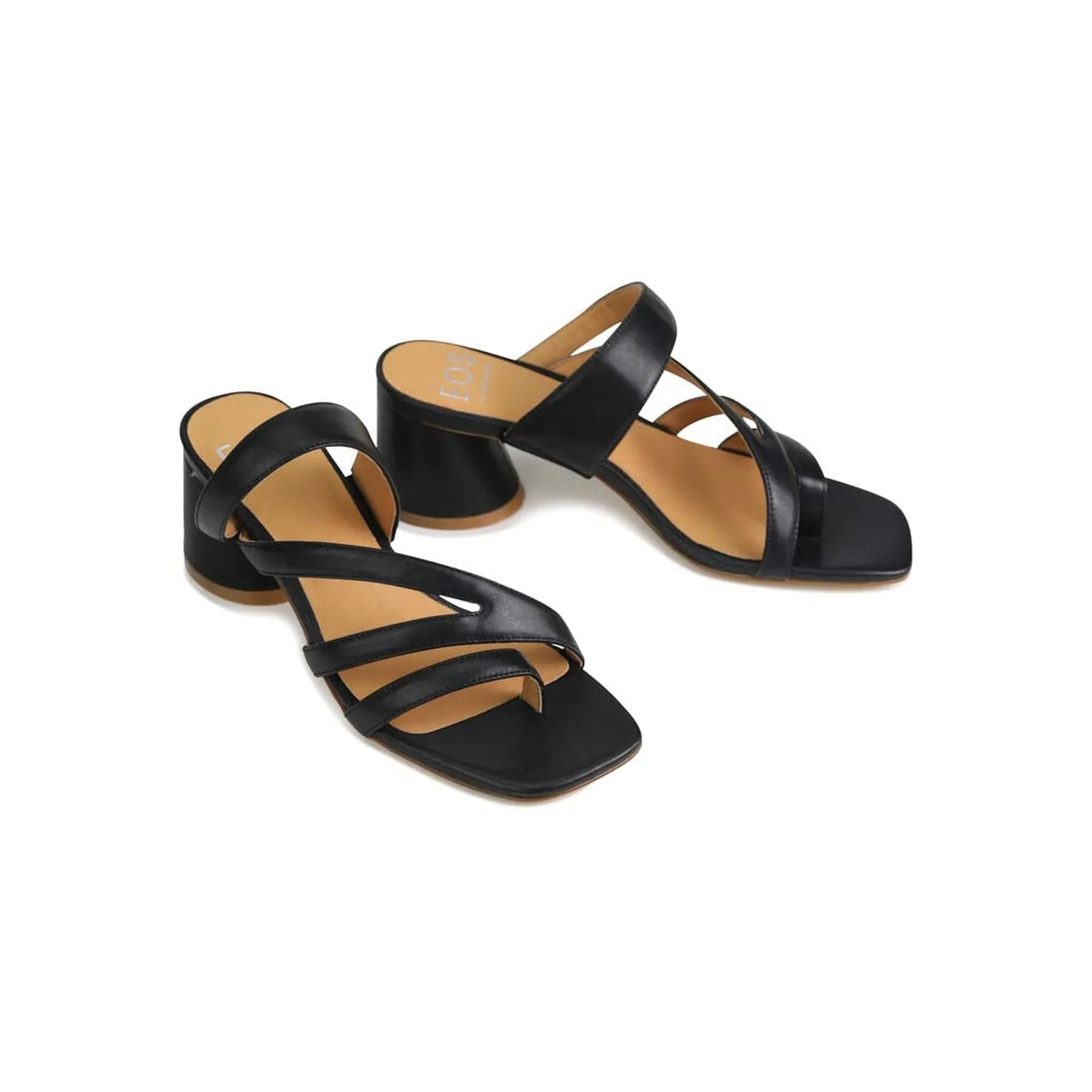 PERRI SLIP-ON HEEL SANDALS LEATHER