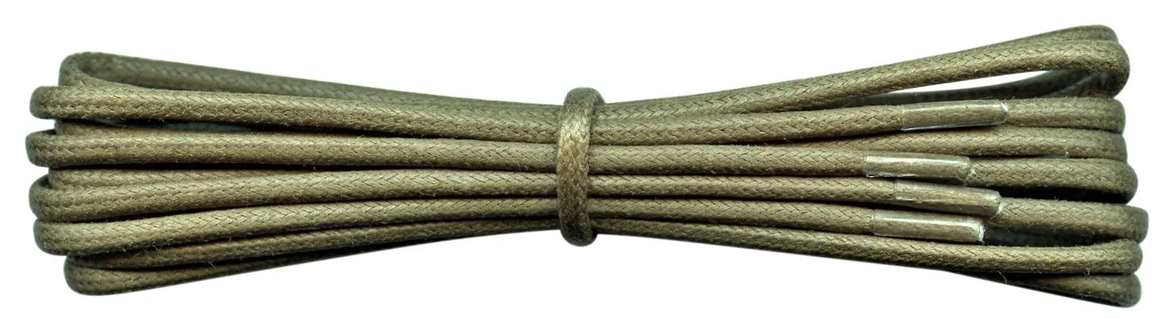 Round 2 mm Khaki waxed cotton shoelaces