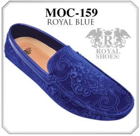 Royal Shoes Royal Blue Paisley Velvet Shoe 159