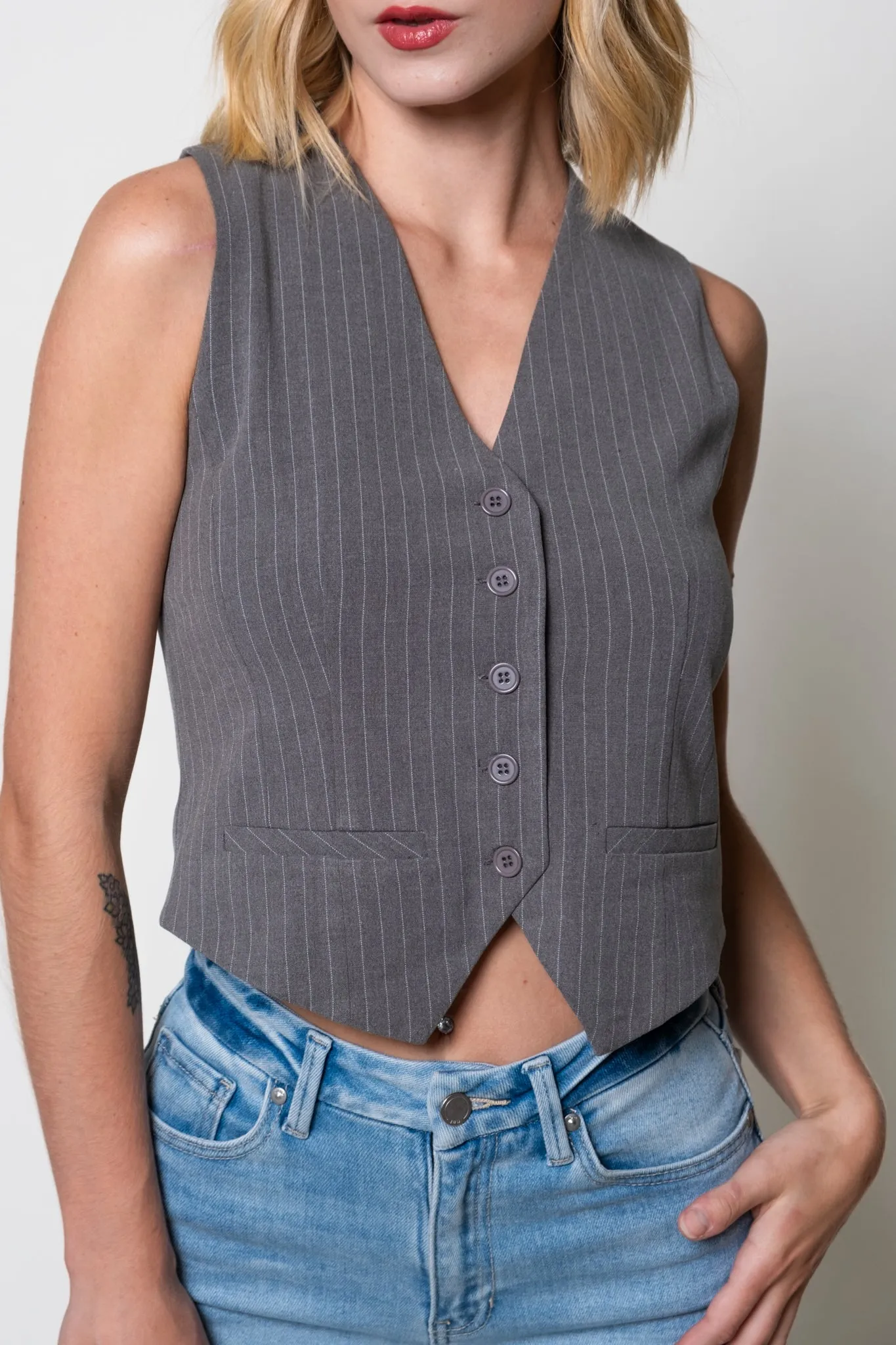 Steve Madden Barrett Pinstripe Vest