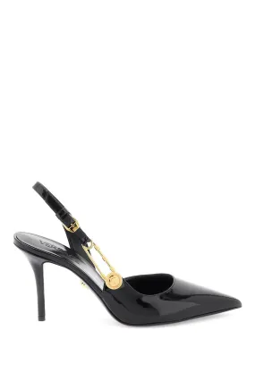 Versace 'safety pin' slingback pumps